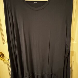 LOGO Long Sleeve Dark blue teal top